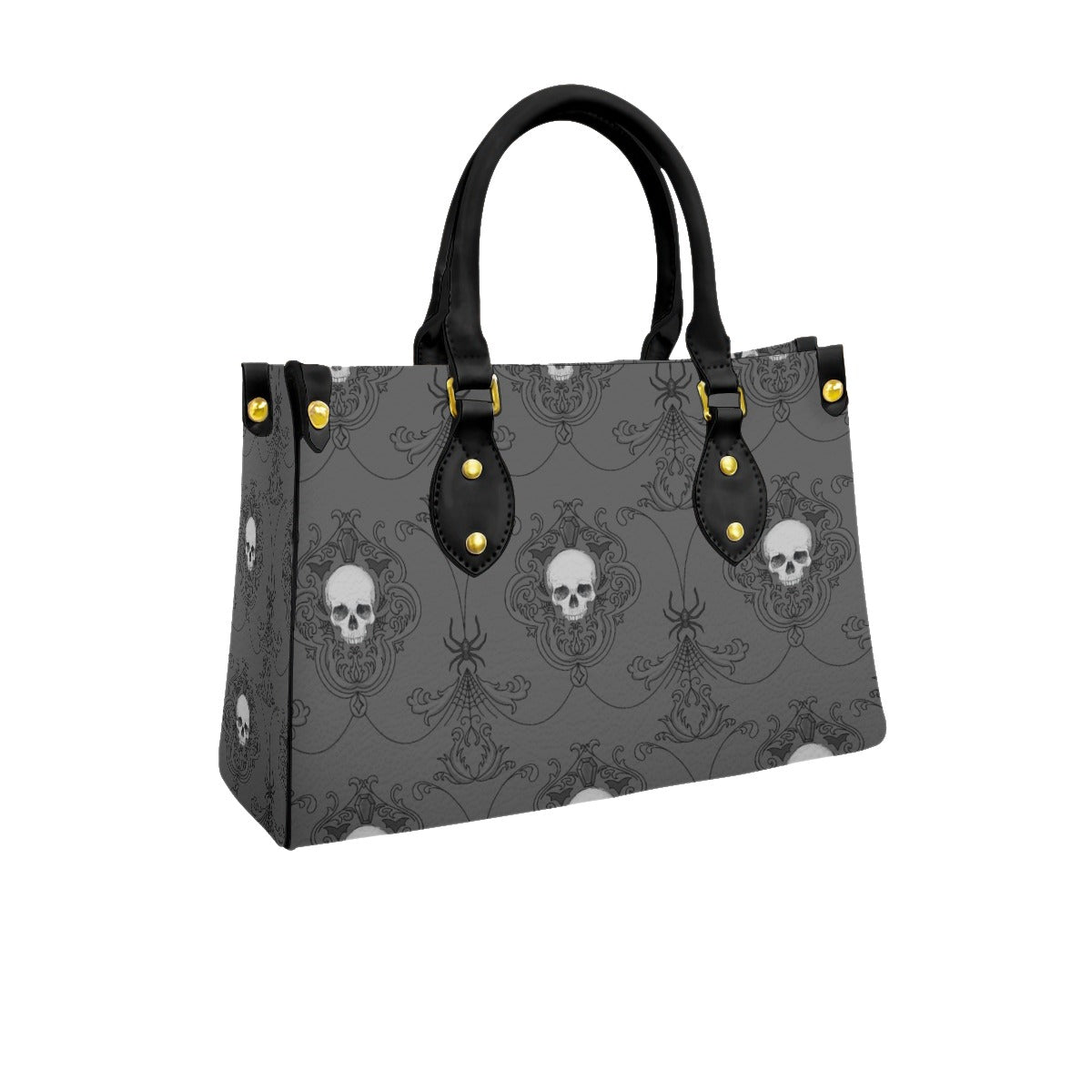 Grey Skull Damask Purse