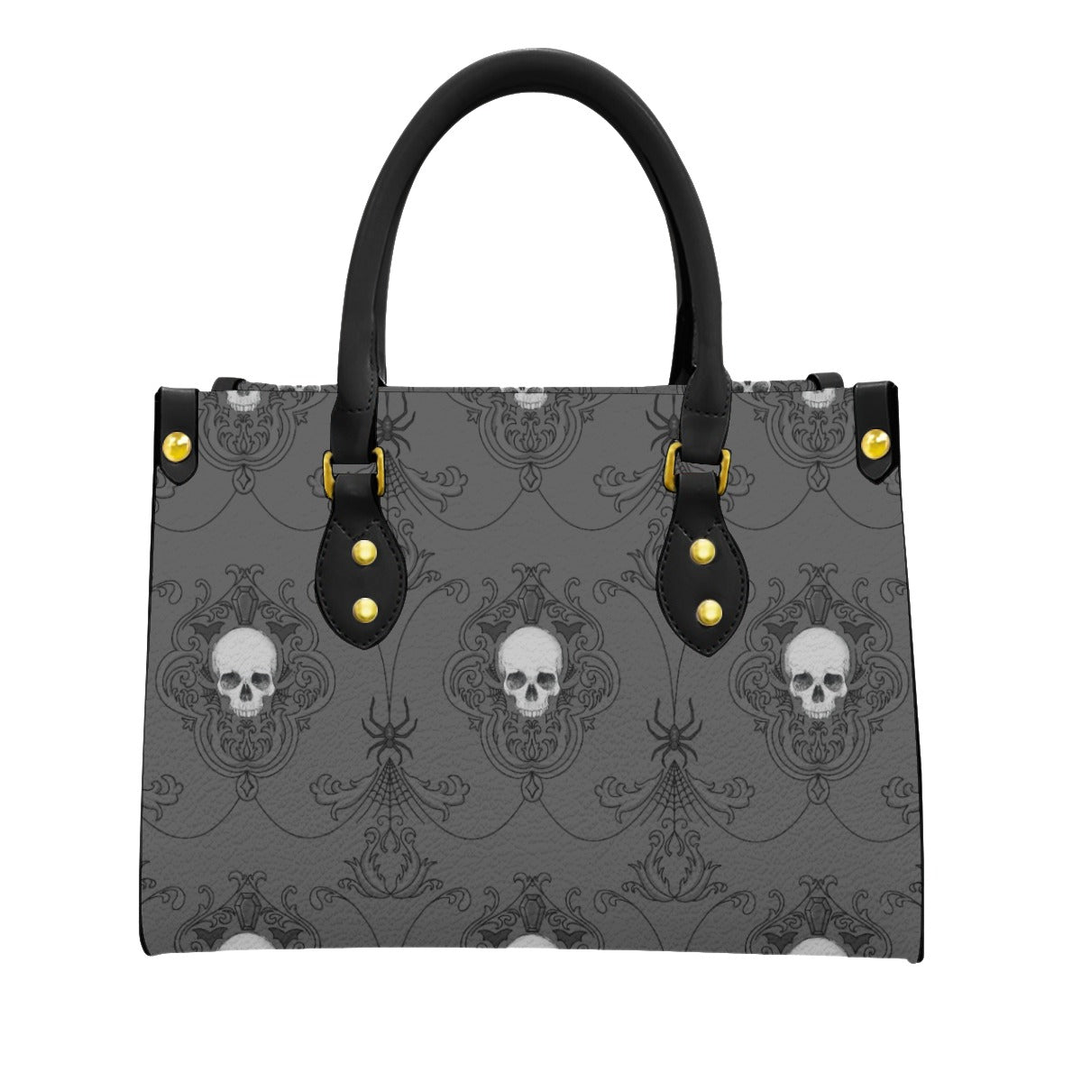 Grey Skull Damask Purse