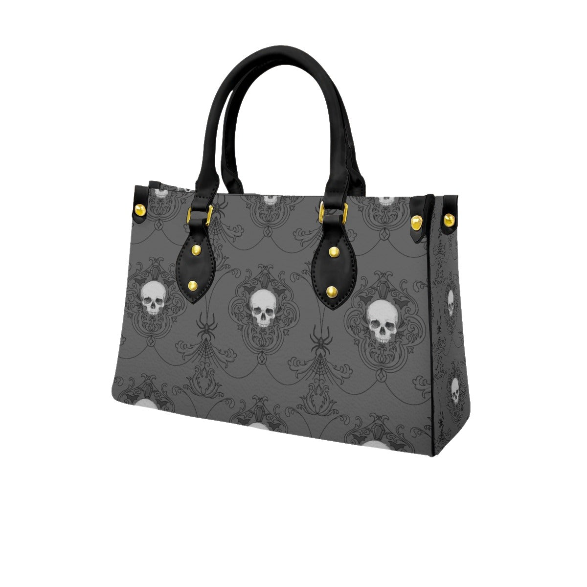 Grey Skull Damask Purse