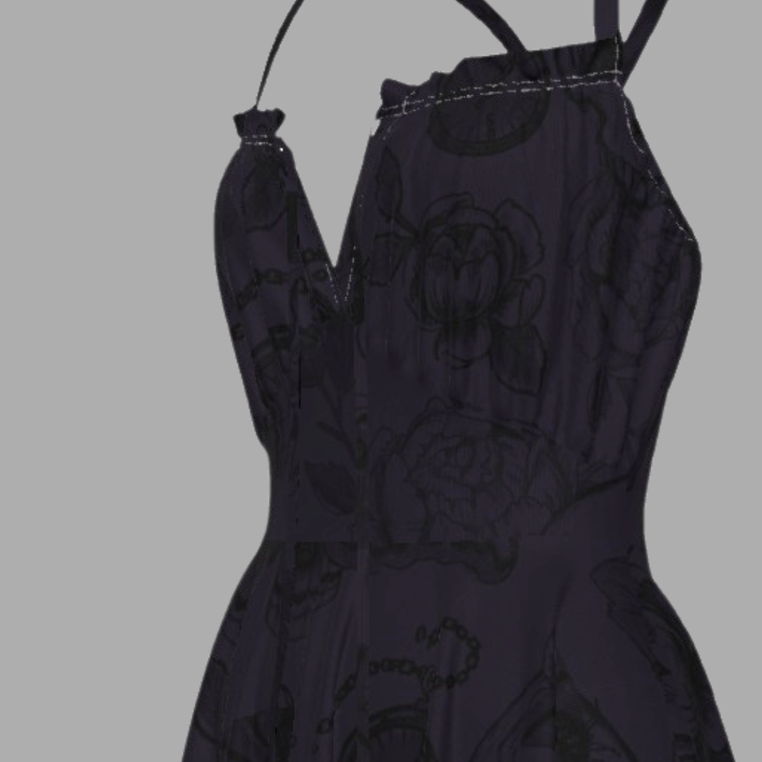 Skulls and Moths Asymmetrical Handkerchief Dress