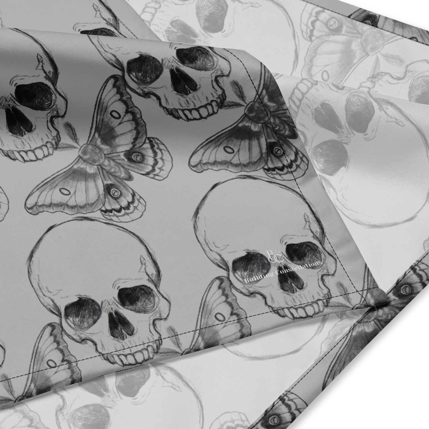 Damask Skull Grey Bandana