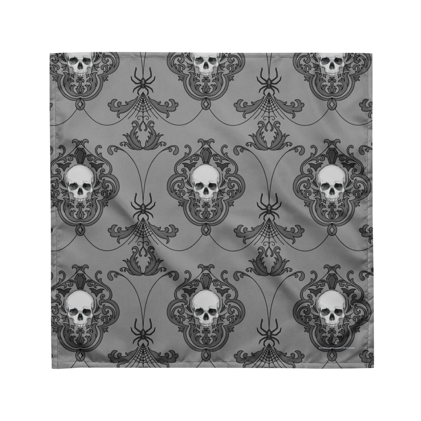 Damask Skull Grey Bandana