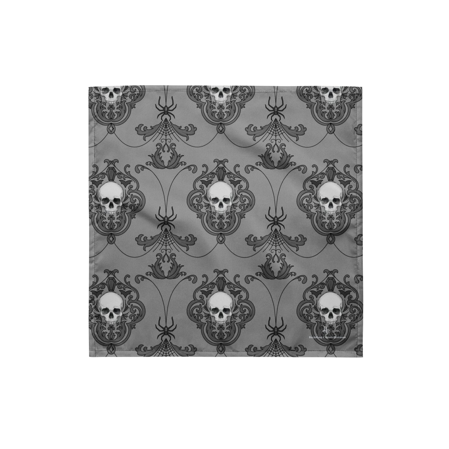 Damask Skull Grey Bandana